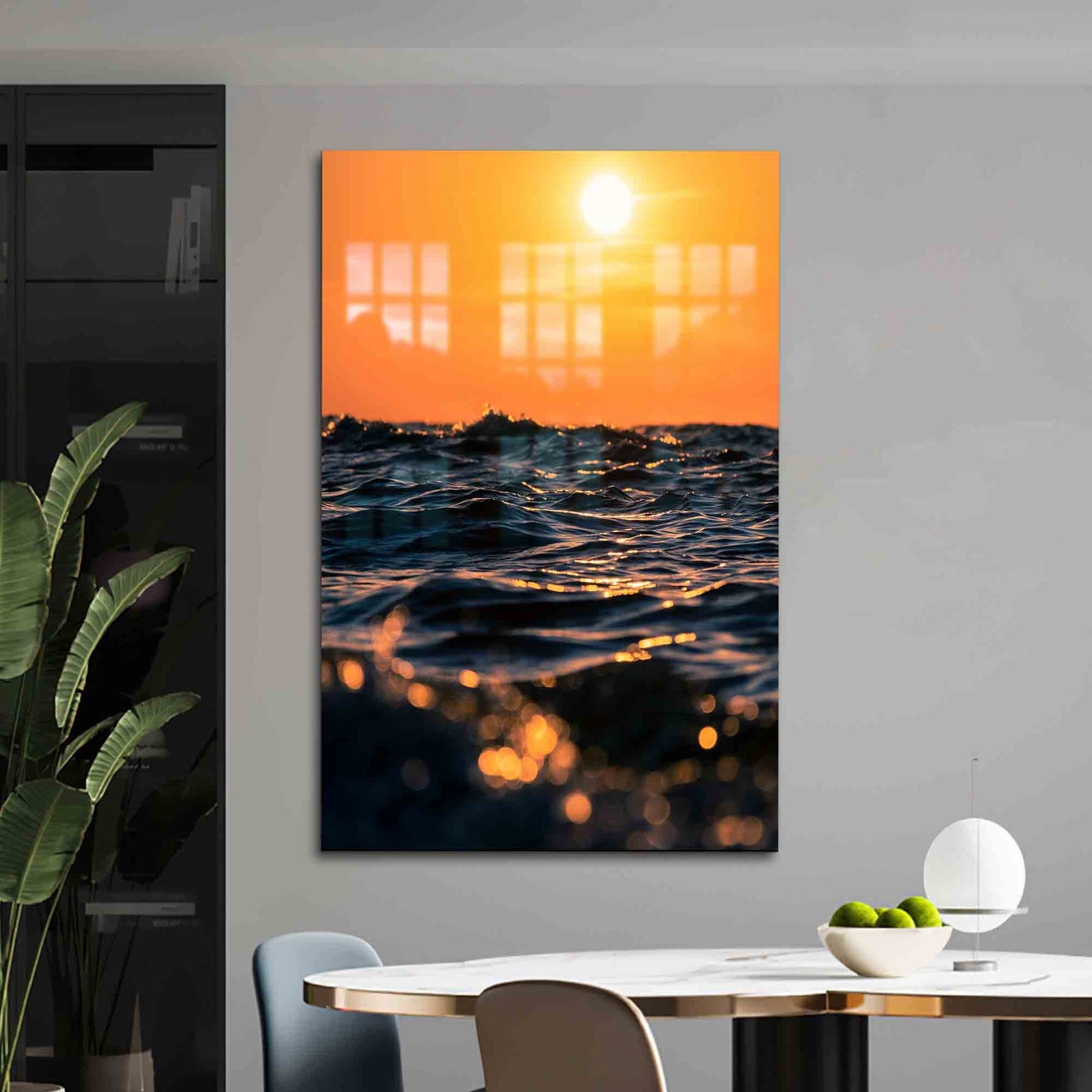 Sunset Sky Sea Landscape Glass Wall Art