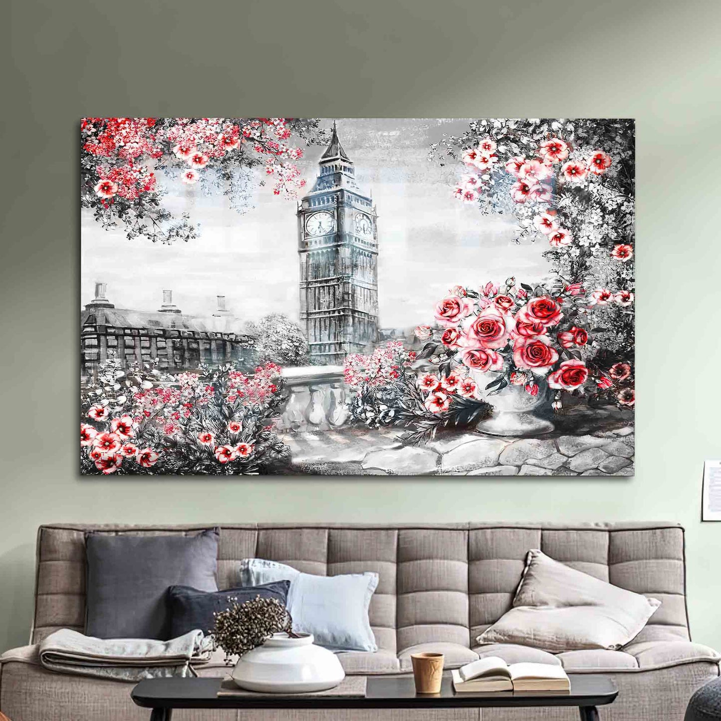 Abstract Landscape Glass Wall Decor - Big Ben Glass Art in Clear Glass