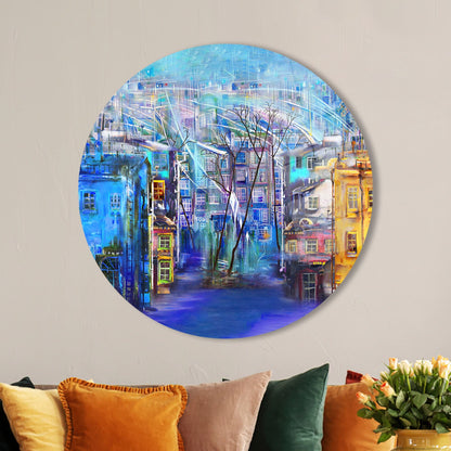 Blue Landscape Glass Wall Art