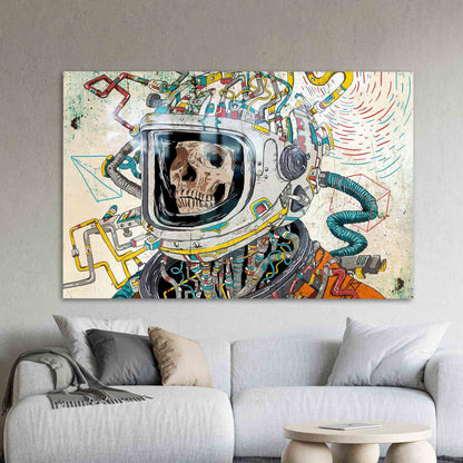 Skull Graffiti Abstract Glass Wall Art