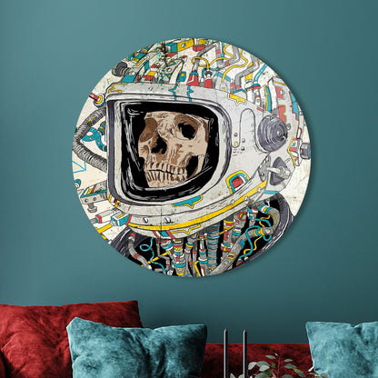 Skull Graffiti Abstract Glass Wall Art