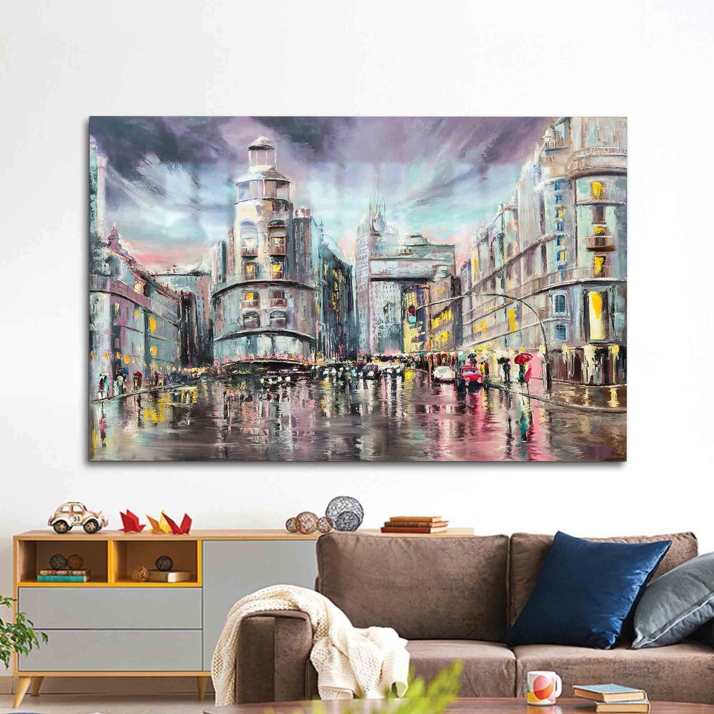 Madrid Landscape Gran Via Glass Wall Art