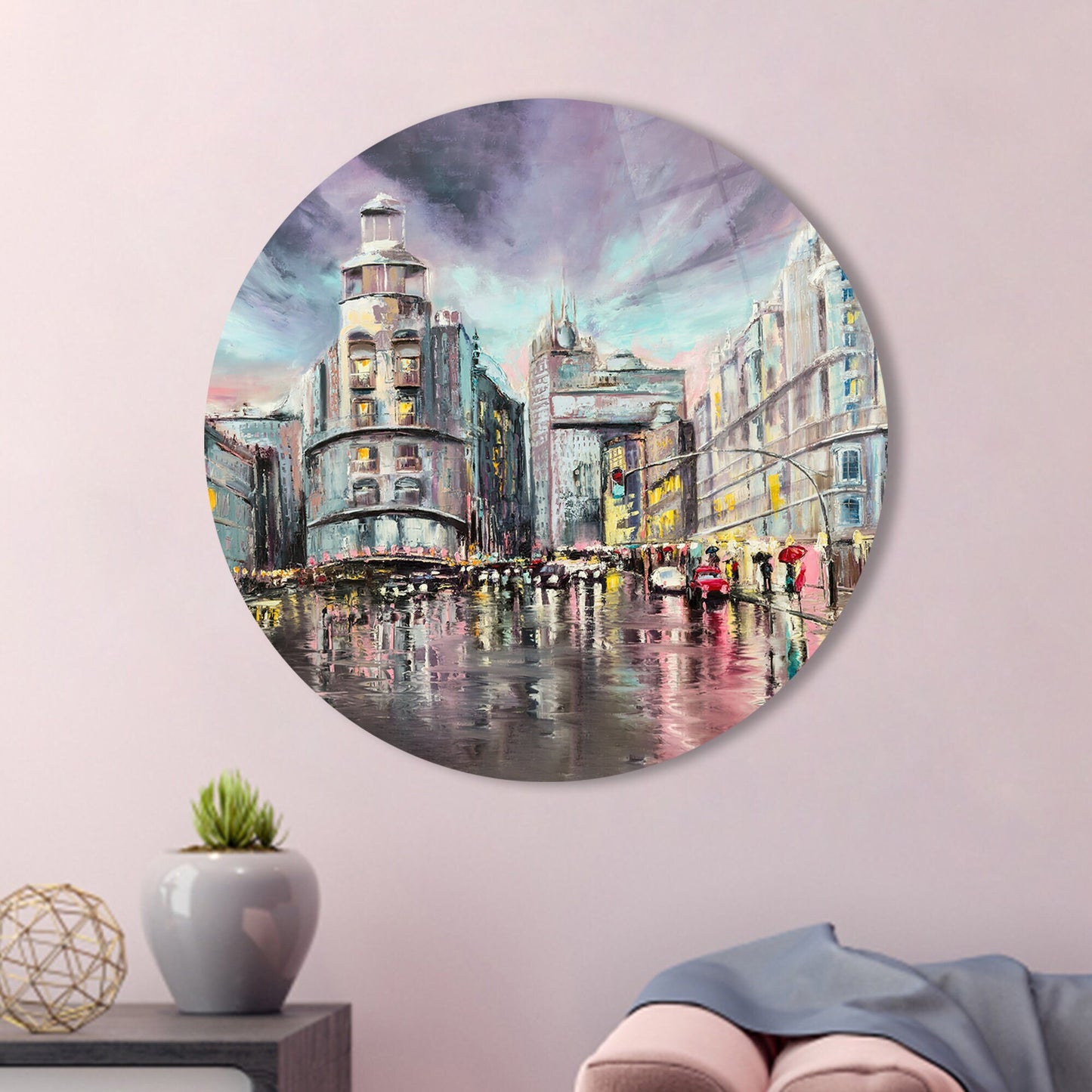 Madrid Landscape Gran Via Glass Wall Art