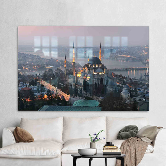 Tempered Glass Cityscape Wall Art - Istanbul Travel Glass