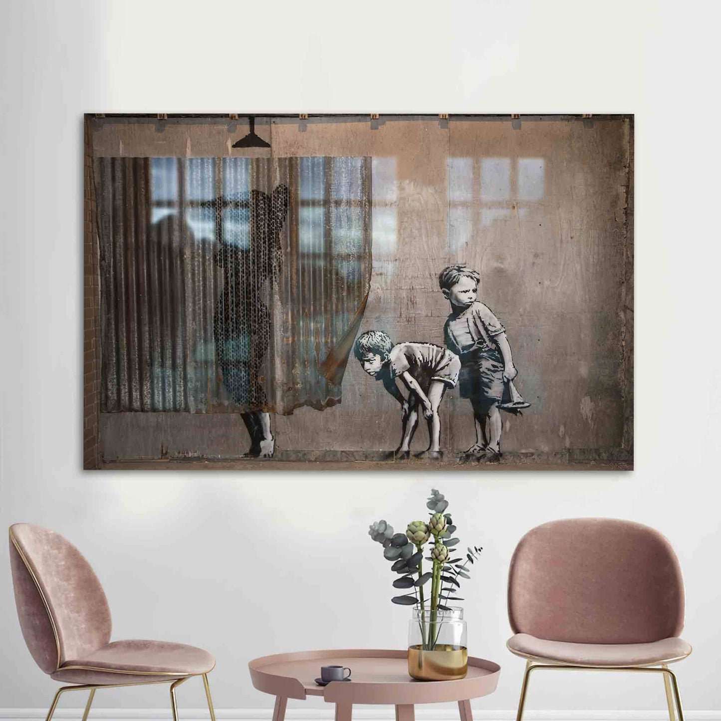 Banksy Woman Abstract Street Glass Wall Art