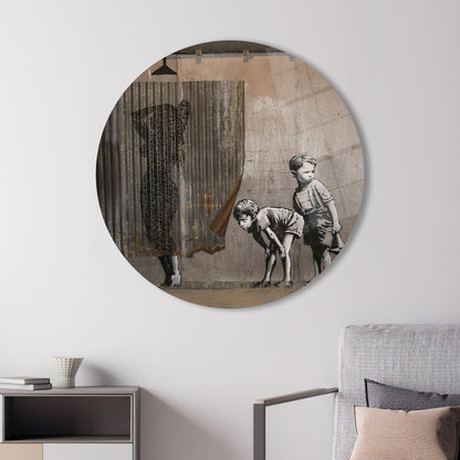 Banksy Woman Abstract Street Glass Wall Art