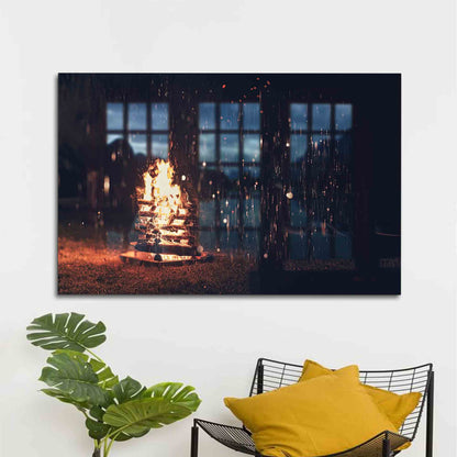 Night Landscape Glass Wall Art