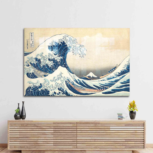 Contemporary Glass Wall Art: Rough Sea Wave Seascape in Tempered Glass