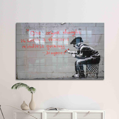 Original Thought Banksy Street Glass Wall Art