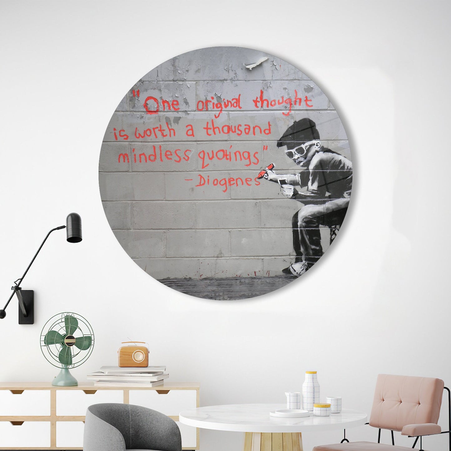 Original Thought Banksy Street Glass Wall Art