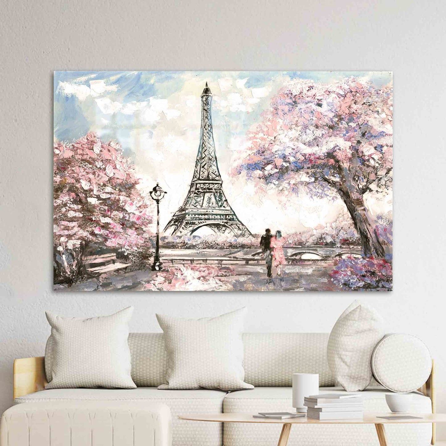 Pink Leaves Tree Landscape Glass Wall Art