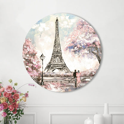 Pink Leaves Tree Landscape Glass Wall Art