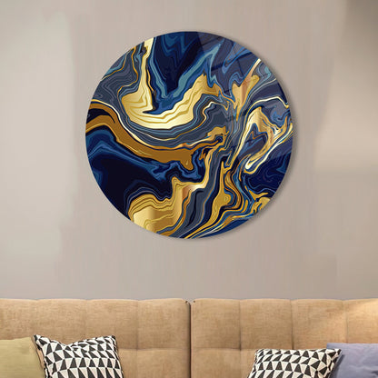Gold Abstract Spaces Glass Wall Art