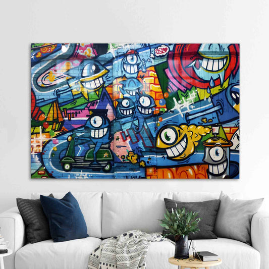 Colorful Abstract Beast Glass Printing for Wall Decor