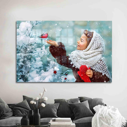 Winter Landscape Glass Wall Art