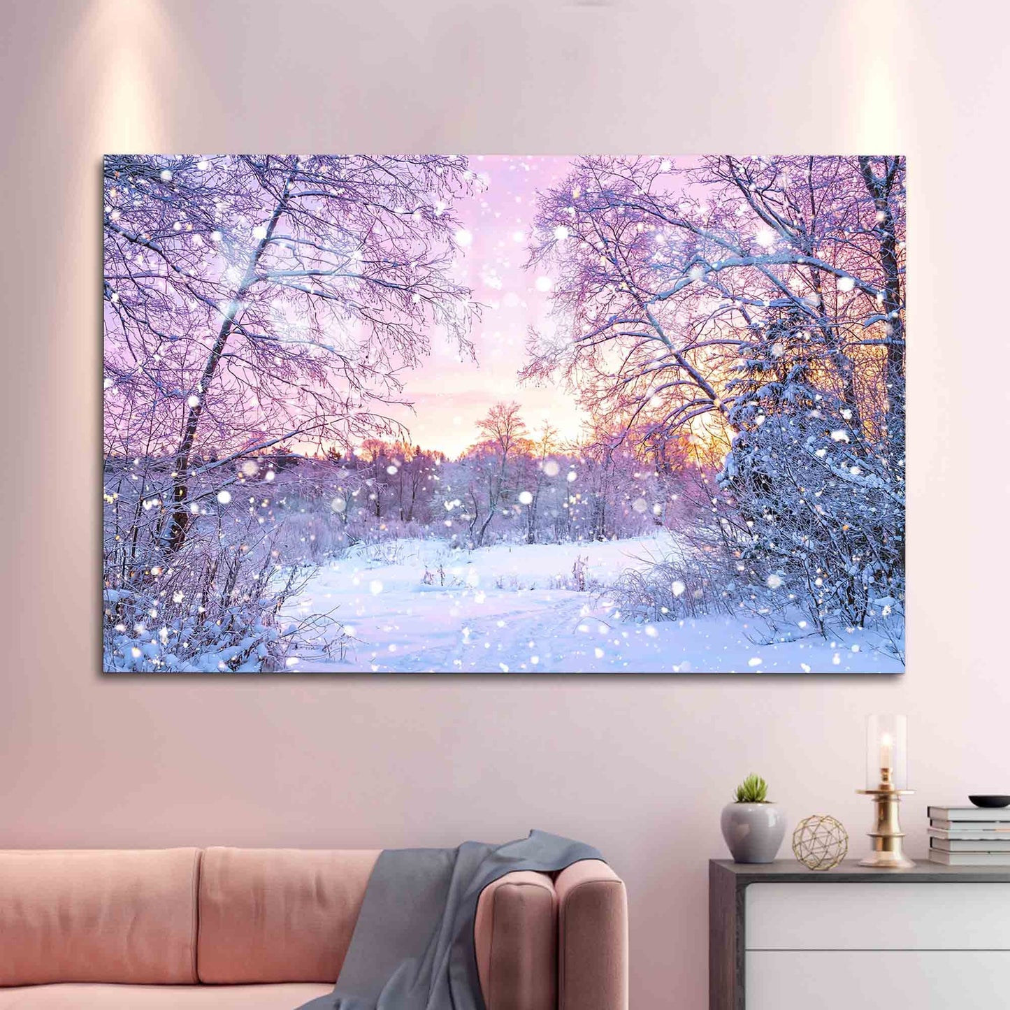 Snow Landscape Winter Glass Wall Art