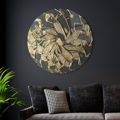 Blue and Gold Shimmery Glass Wall Art