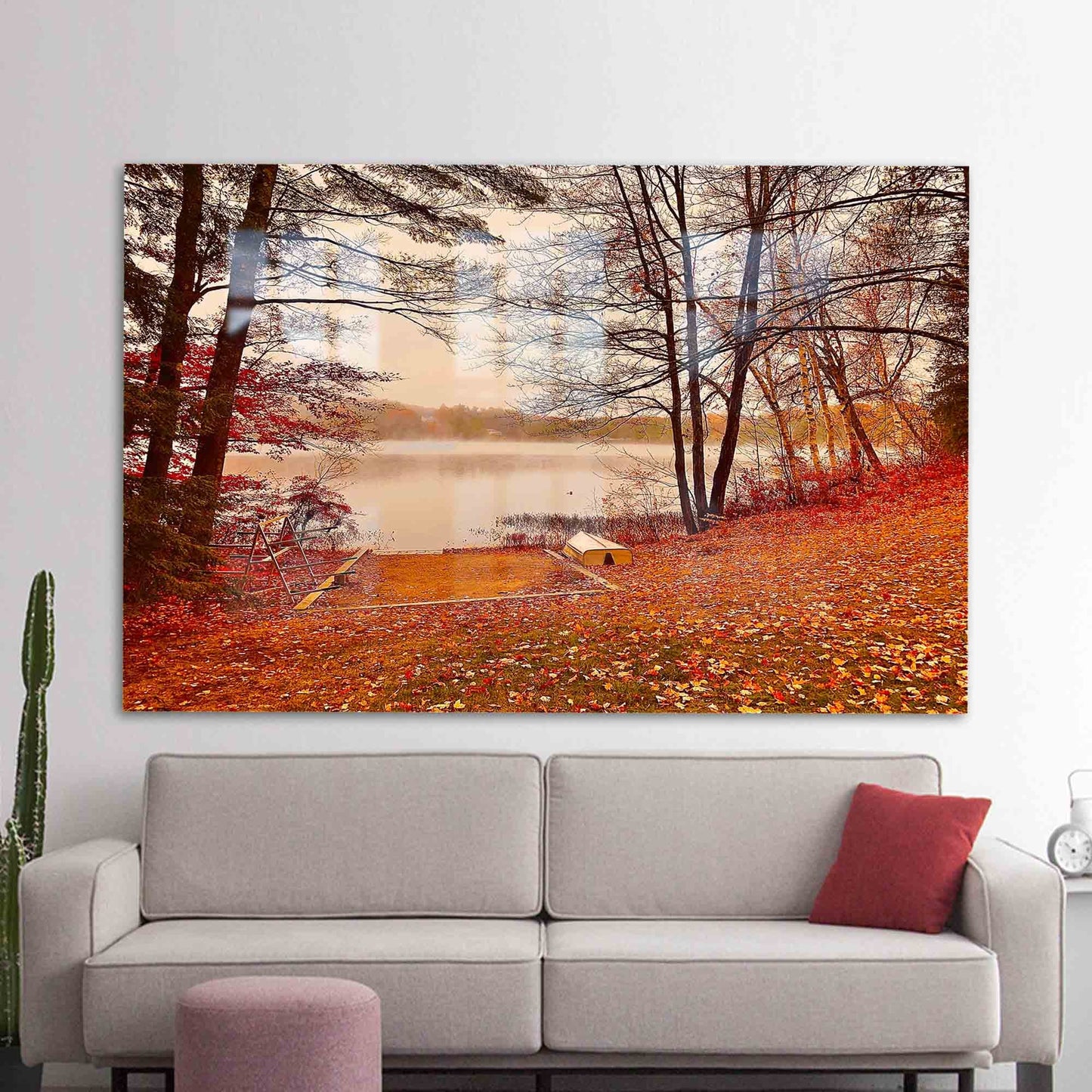 Lake Landscape Glass Wall Art