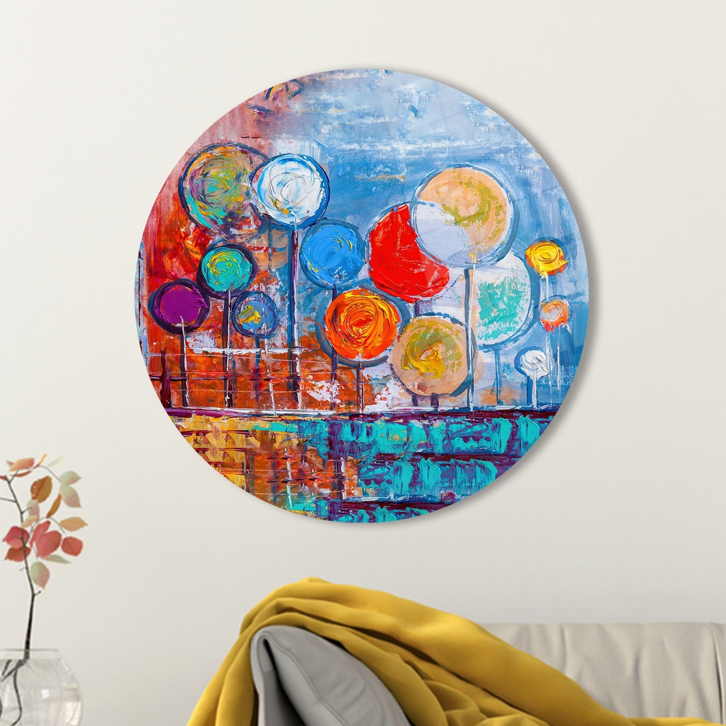 Abstract Glass Wall Art