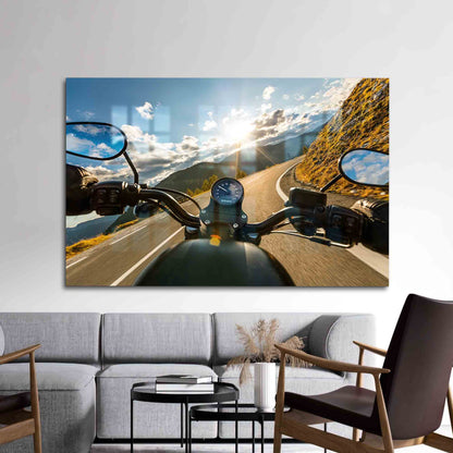 Sunset Landscape Vibrant Glass Wall Art