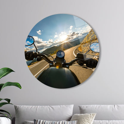 Sunset Landscape Vibrant Glass Wall Art
