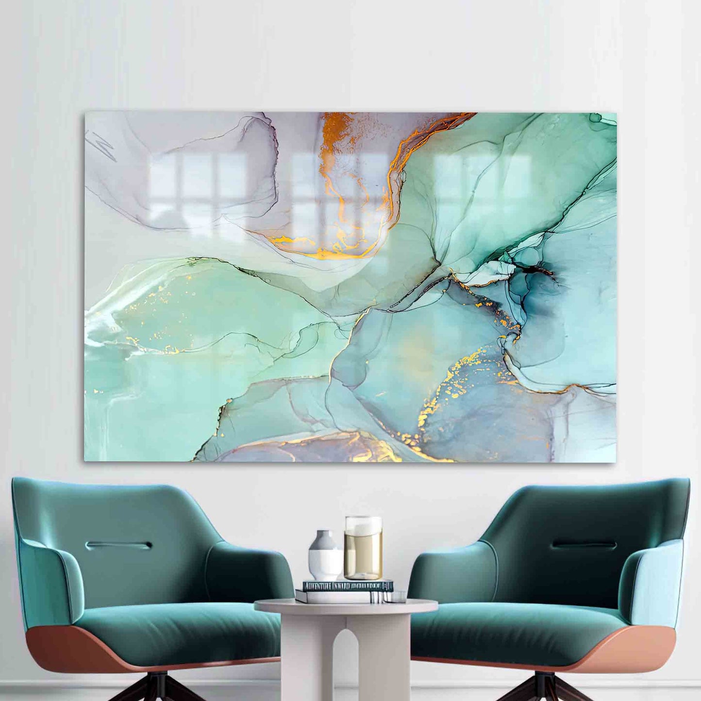 Green Marble Glass Wall Art