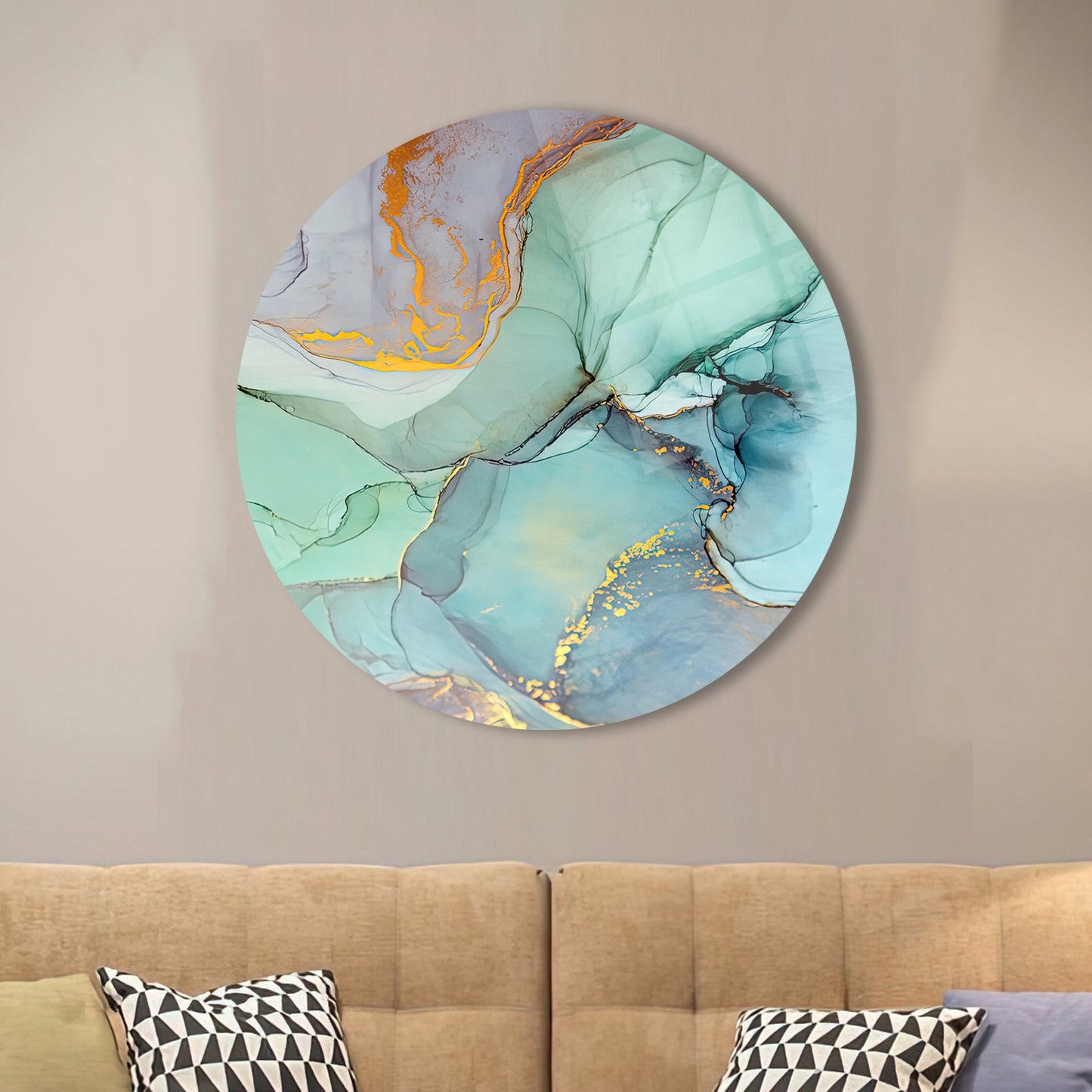 Green Marble Glass Wall Art