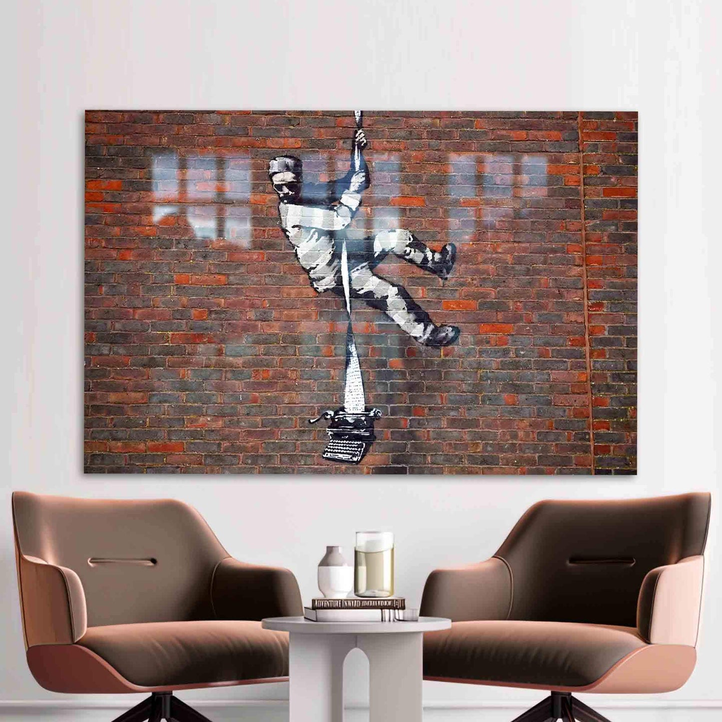 Banksy Reading Prison Street Glass Wall Art