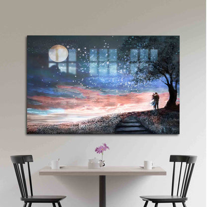 Tree Landscape Design Valentine's Glass Wall Art