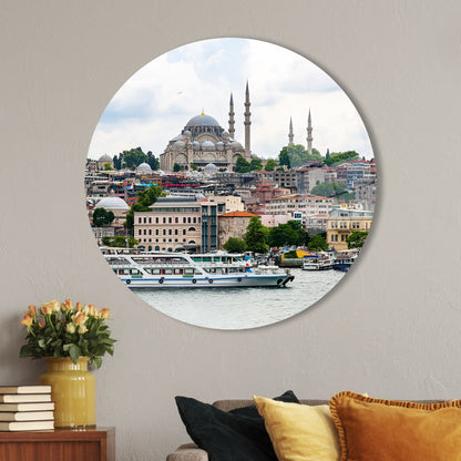 Islamic Landscape Istanbul Seascape Glass Wall Art