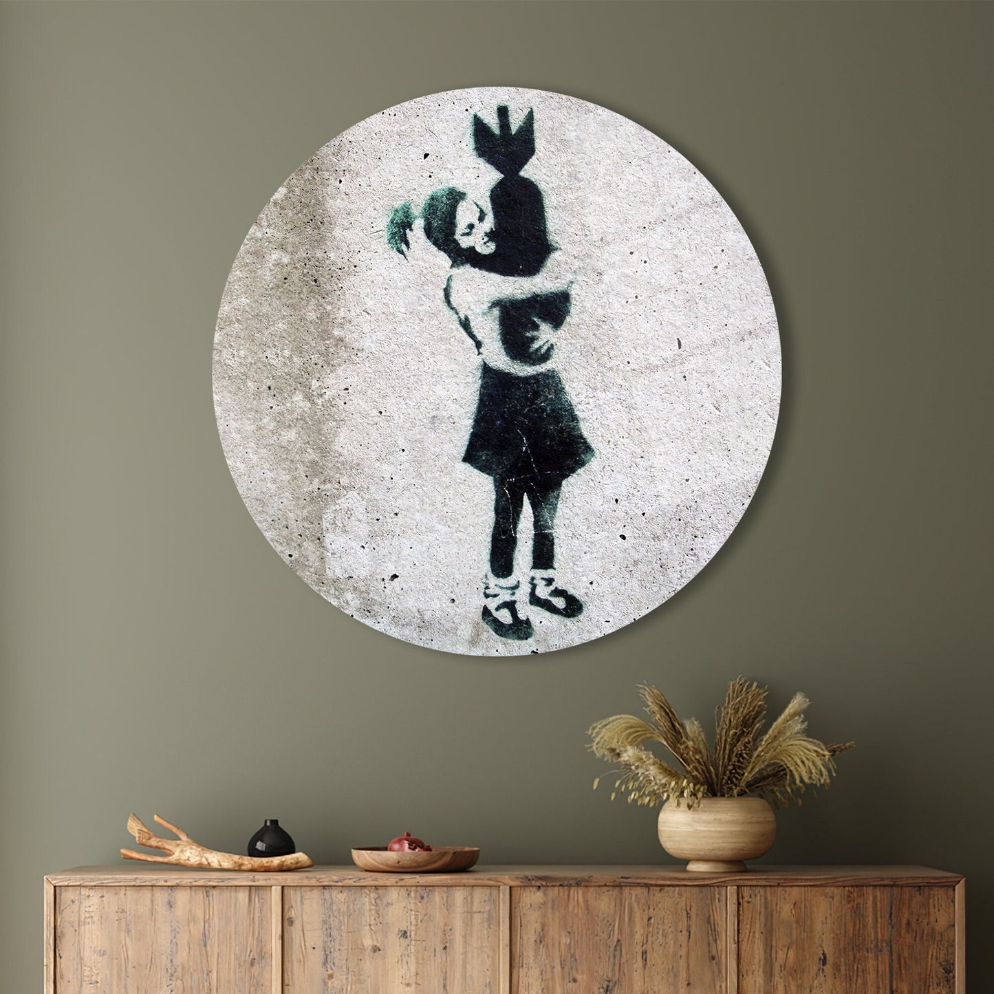 Bomb Graffiti Printing Banksy Glass Wall Art