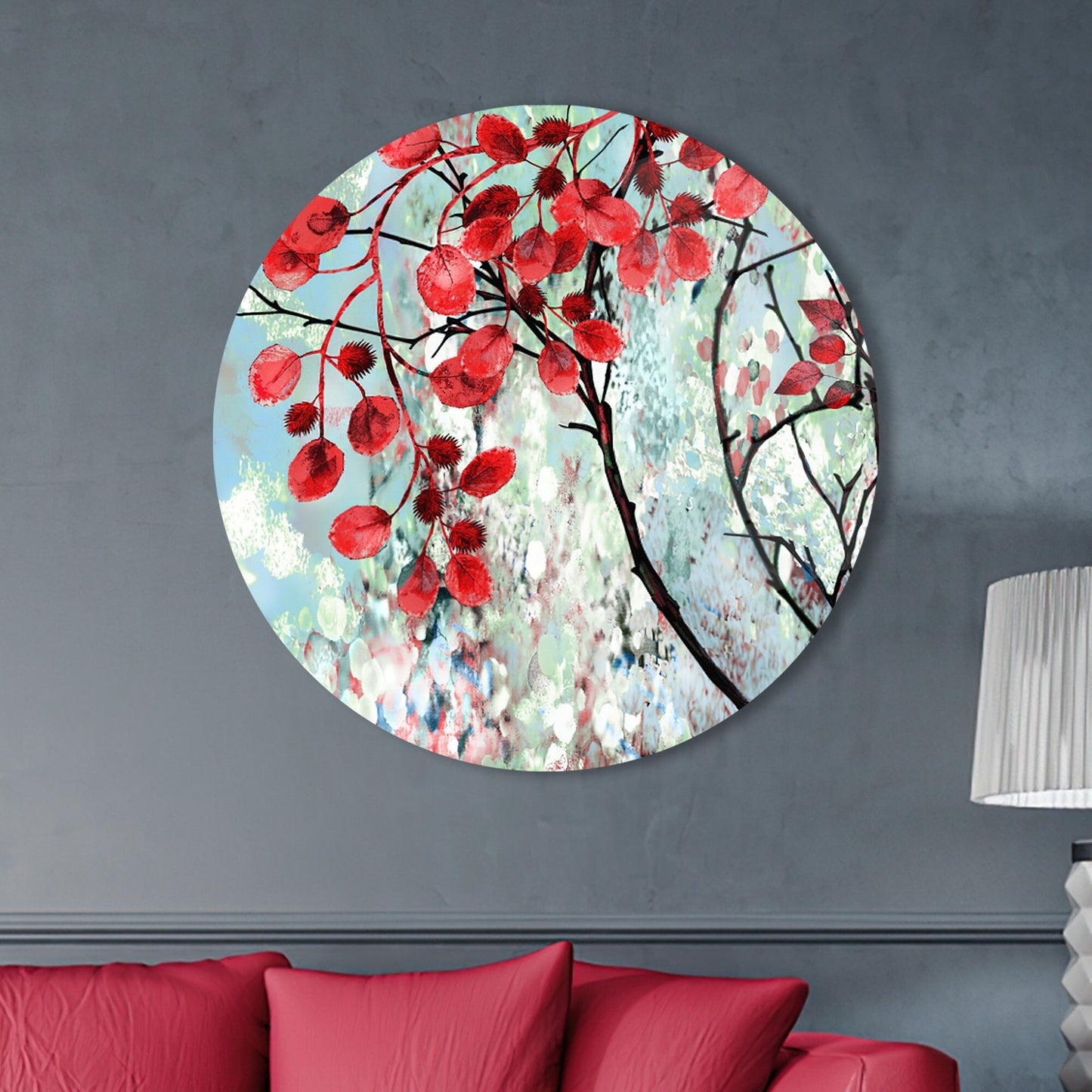 Autumn Landscape Oil Painting Glass Wall Art