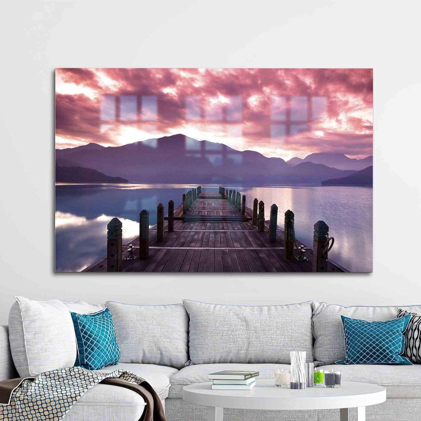 Clouds Ocean Landscape Glass Wall Art