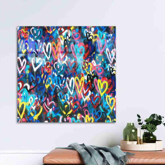Abstract Glass Wall Art - Multicolor Glass Mural for Modern Decor