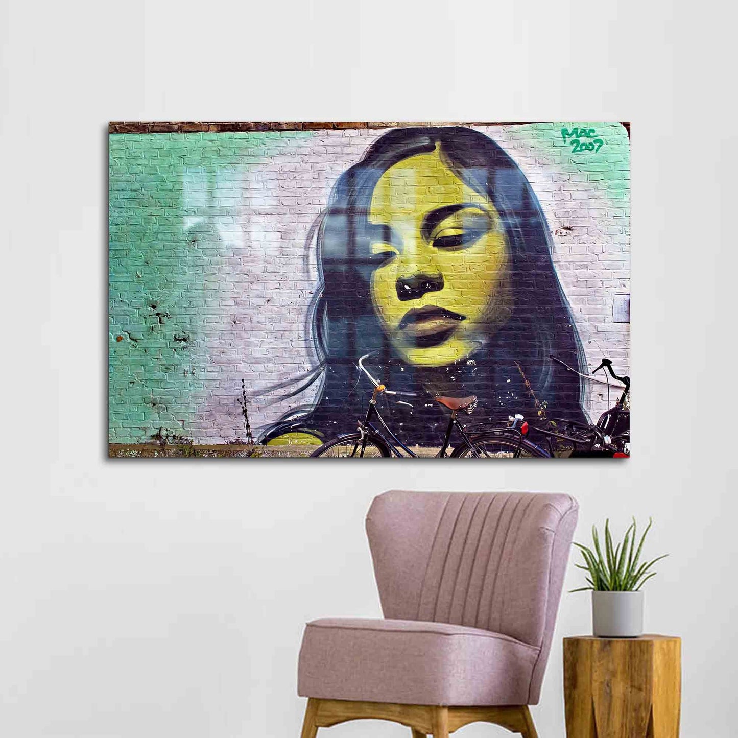 Woman Portrait Face Glass Wall Art