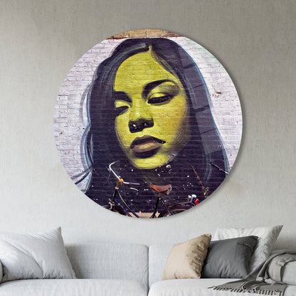 Woman Portrait Face Glass Wall Art