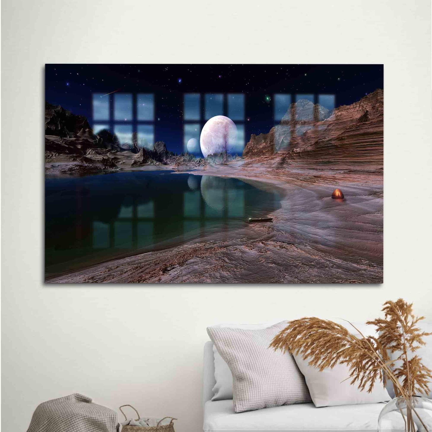 Cosmos Landscape Glass Wall Art