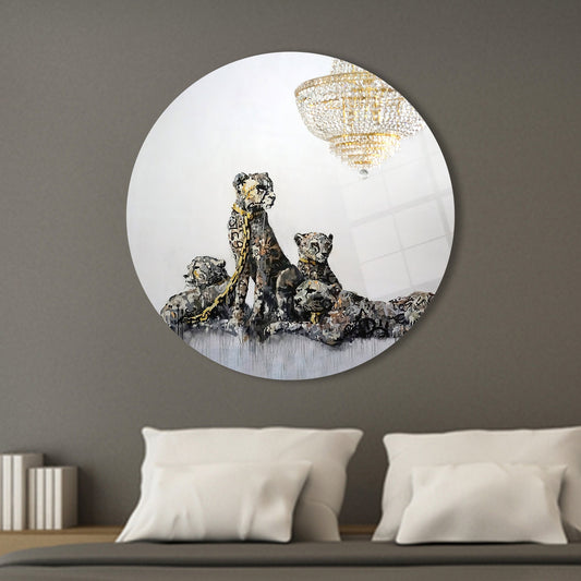 Elegant Leopard Glass Wall Art for Modern Home Decor