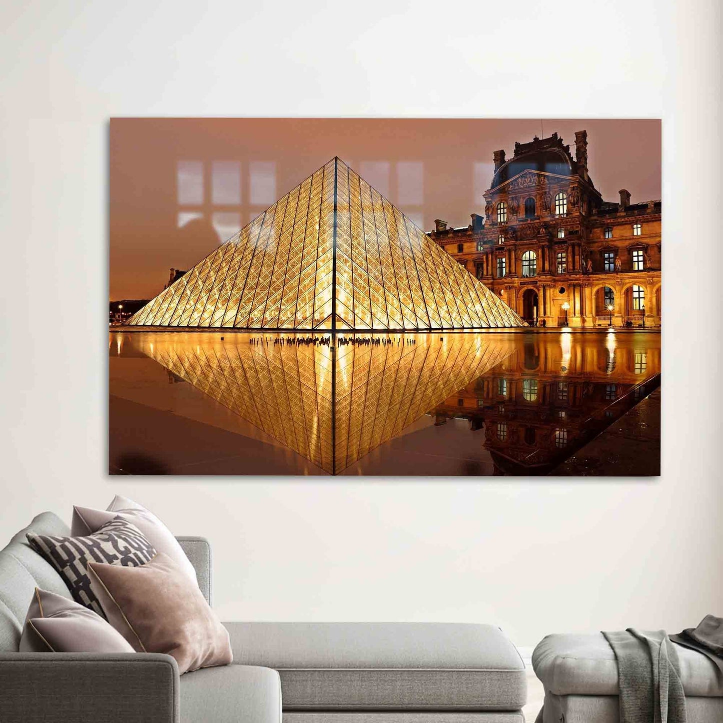 Louvre Museum Paris Landscape Glass Wall Art
