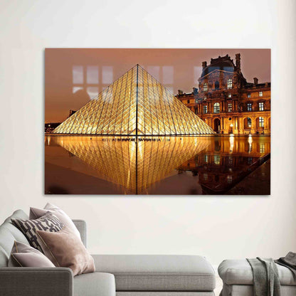 Louvre Museum Paris Landscape Glass Wall Art