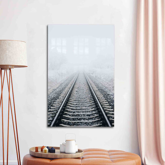 Tempered Glass Railway Wall Art - Scenic Landscape Decor