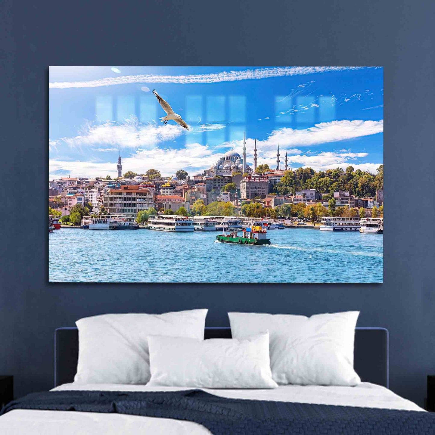 Seascape Istanbul Landscape Glass Wall Art