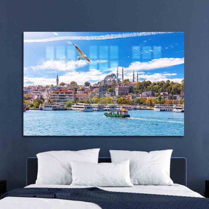 Seascape Istanbul Landscape Glass Wall Art