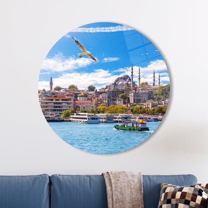 Seascape Istanbul Landscape Glass Wall Art