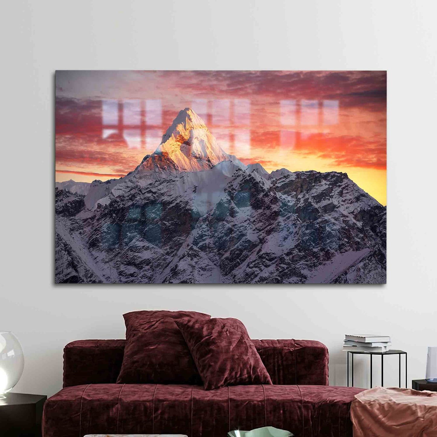Ama Dablam Peak Landscape Glass Wall Art