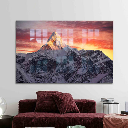 Ama Dablam Peak Landscape Glass Wall Art