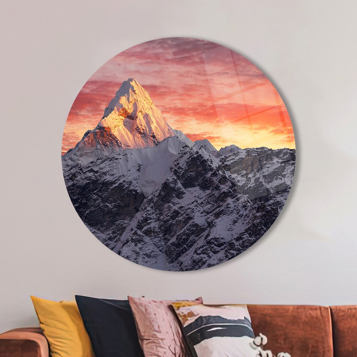 Ama Dablam Peak Landscape Glass Wall Art