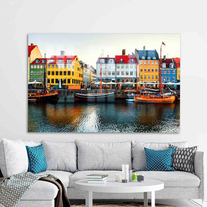 Copenhagen Landscape Denmark Nyhavn Glass Wall Art
