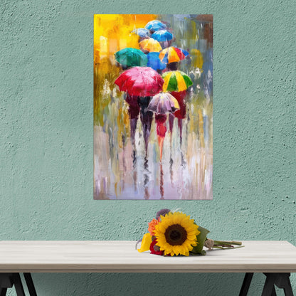 Umbrella Colorful Glass Wall Art