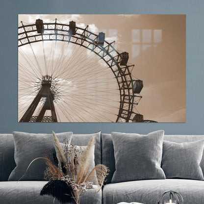 Amusement Park Landscape Glass Art Wall Decor for Office